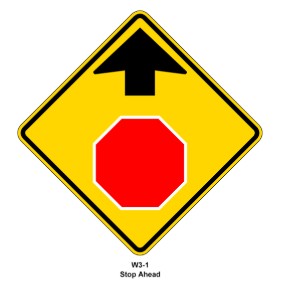Stop Ahead symbol - 18-, 24-, 30- or 36-inch